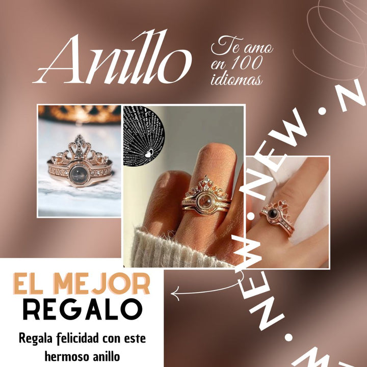 Anillo ''TE AMO''❤ en 100 idiomas + Caja de lujo + ENVIO GRATIS